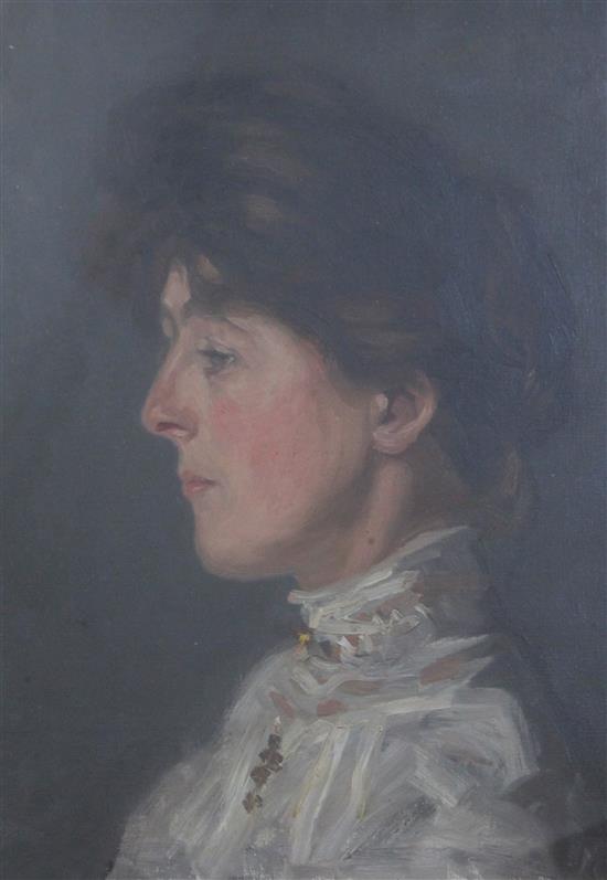 Early 20th century English School Portrait of a lady 16 x 12in.